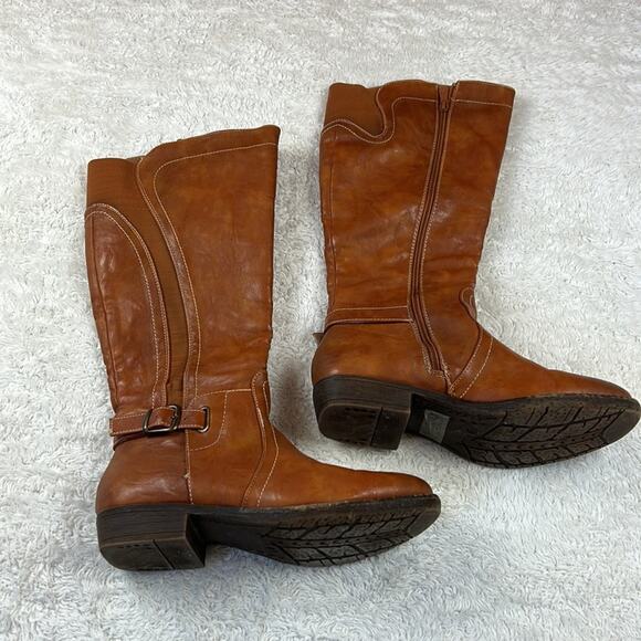 Extreme Eddie Marc faux fur lined tan Regine riding boots, size 8 - Picture 3 of 16